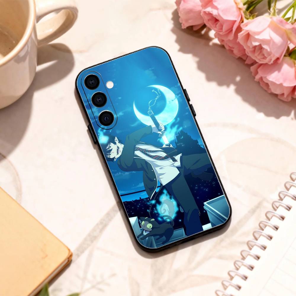 Blue Flame Blue Exorcist Handyhülle Für Samsung Galaxy A73,A72,A71,A70,A53,A52,A51,Andere Weiche Schwarze Hülle