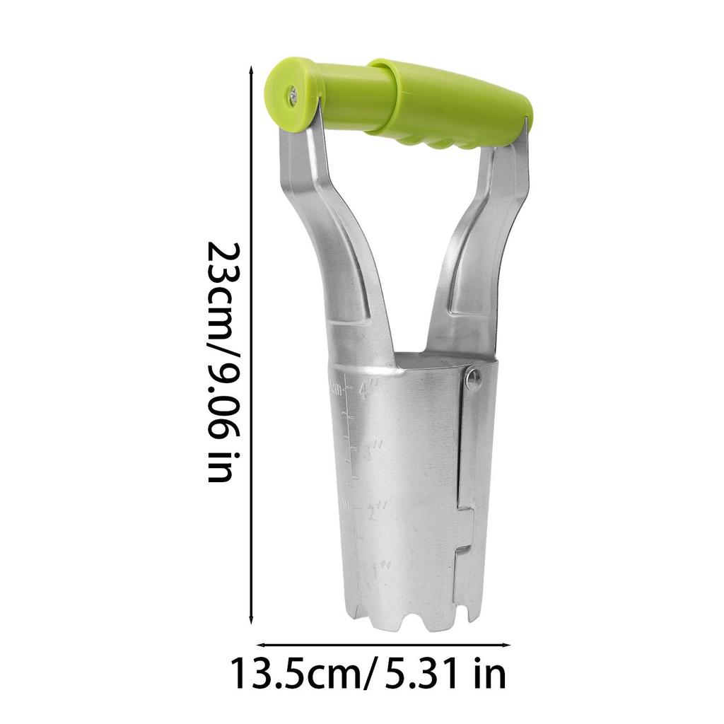 2in1 Stainless Steel Seeder Seedling Transplanting Excavator Horticultural Planting Hole Drilling Garden Flower Planting Planter