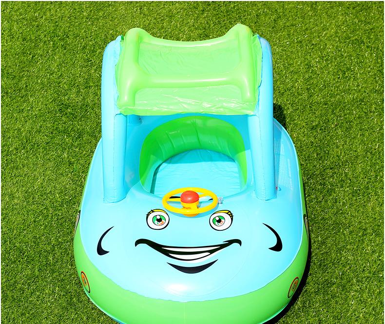 Inflatable Baby Swim Ring Seat Floating Sun Shade Toddler Swim Circle Outdoor Swimming Pool Bathtub Beach Party Summer Water Toy