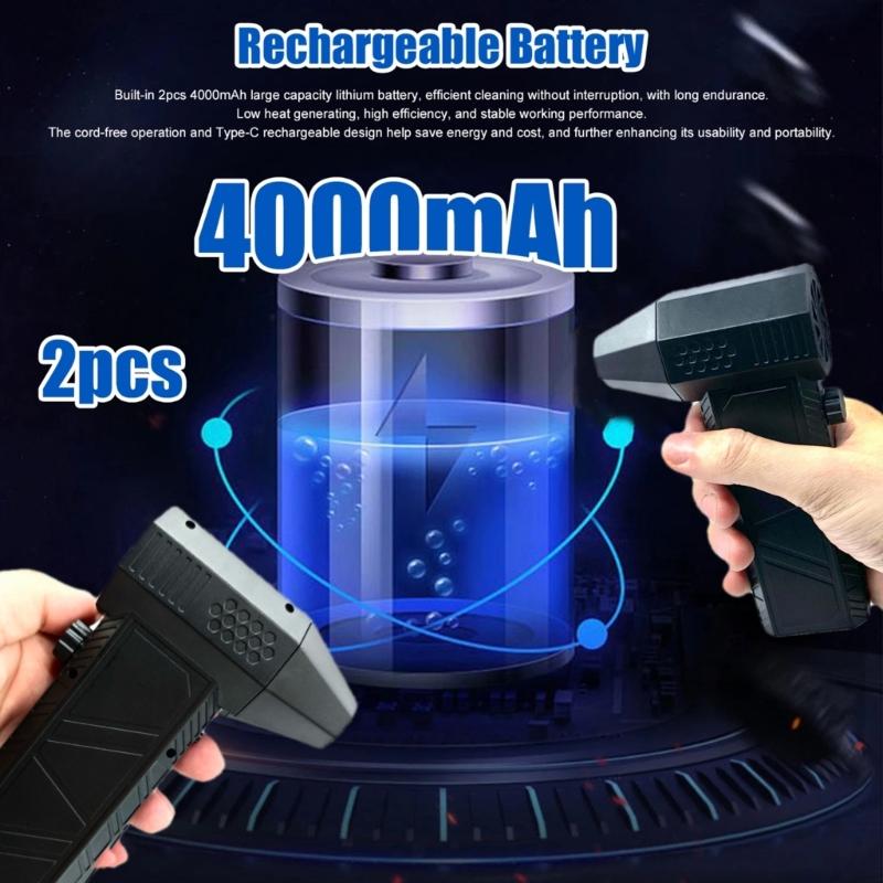Compressed Electric Air Duster 130000RPM Rechargeable Cordless Multifunction Fan for Computer Keyboard Car Dry Blower