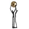 Human Figurine with Sphere Modern Abstract Sculpture Gold Ball Contemporary