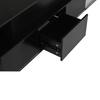 100*50*40cm Hebbbarer Couchtisch mit 4 Schubladen, Hochglanz Beistelltisch mit LED, Wohnzimmertisch mit verstecktem Stauraum, Schwarz, MDF