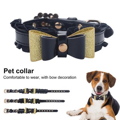 Pet Collar Stylish Decorative Faux Leather Pet Cats Dogs Bow-knot Collars Pet