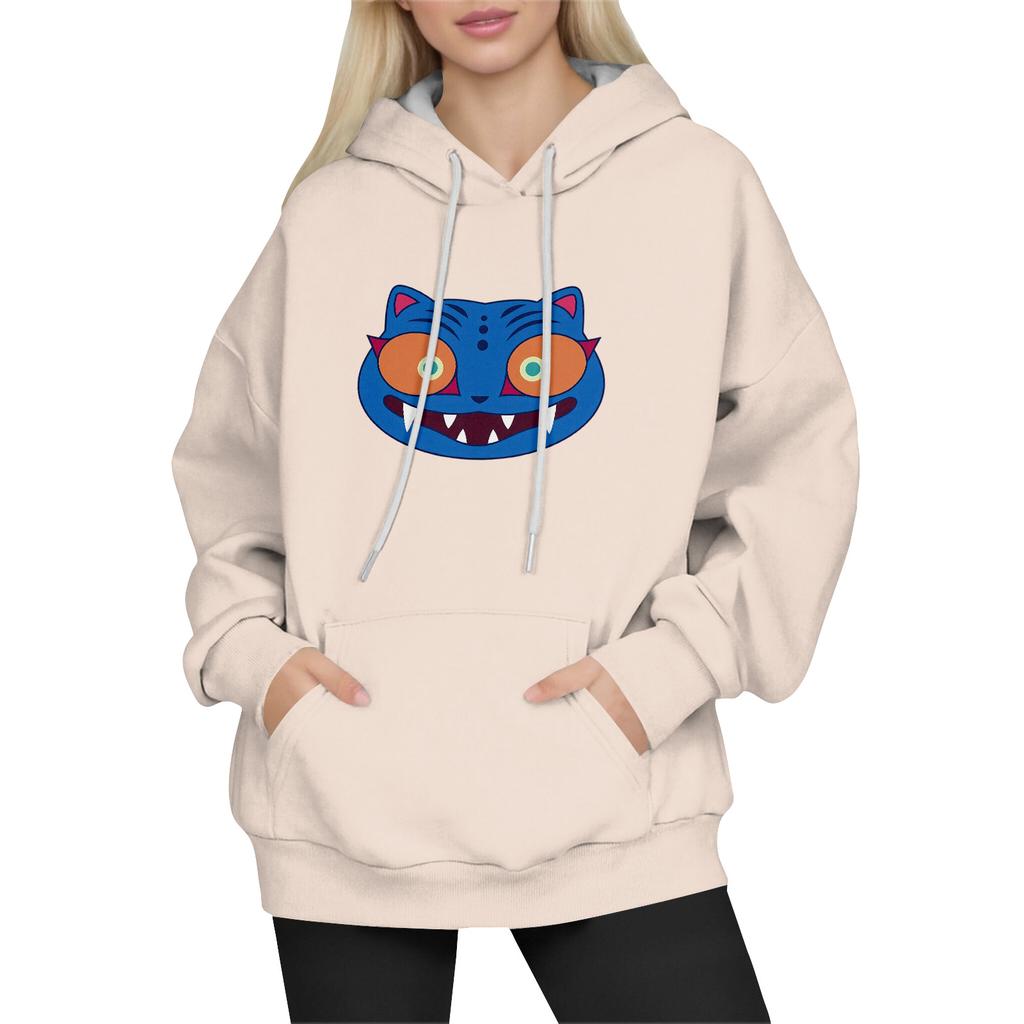 Women's Fashion Long-Sleeve Pullover Hoodie with Fun Movie-Inspired Prints