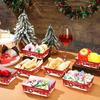 Weihnachten Papier Lebensmitteltablett Weihnachten Papier Lebensmittel Serviertablett Snack Süßigkeiten Behälter Servierschalen für Restaurant Küche Picknick