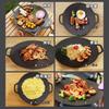 Round Rice Stone Barbecue Plate Outdoor Camping Portable Barbecue Plate Korean Style Non Stick Pan Fried Steak Iron Plate