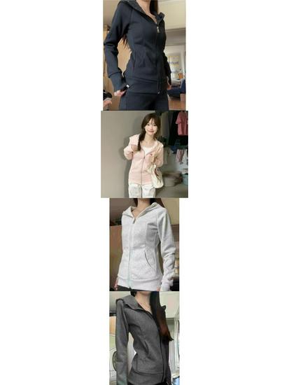 Milk Fufu Korean Style Slim Fit Long Sleeve Women's Hoodie Jacket