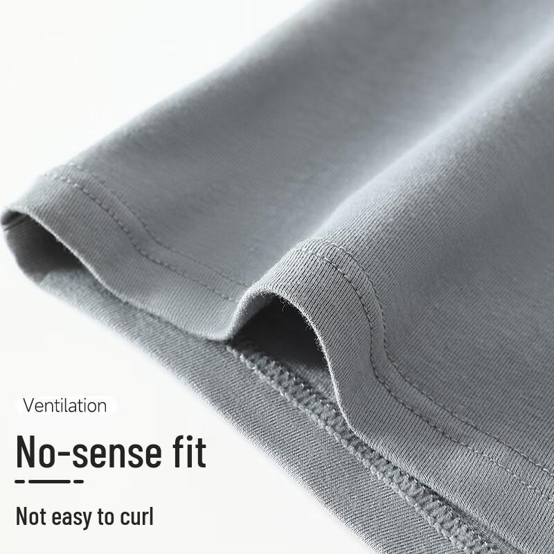 Langsha Men's 10A Antibacterial Cotton Boxer Briefs with Silk Crotch