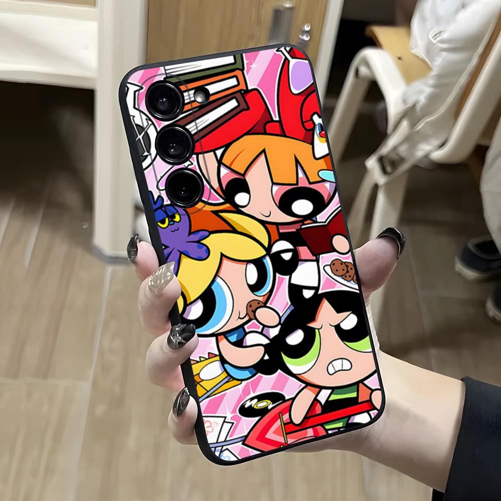P-Powerpuffs G-Girls Phone Case For Samsung S26 S25 S24 FE S23 S22 S21 Plus S20 Ultra Note20Ultra Black Soft Shell