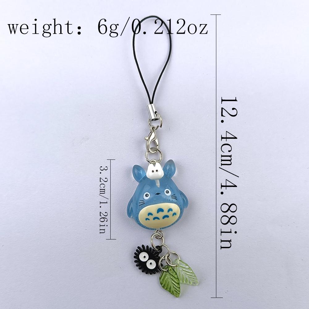Kawaii Blue Animal Totoro Phone Charm Soot Sprite Keychain Woodland Anime Cat Cosplay Pendant Accessories Handmade Y2K Gift