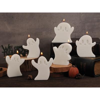 6 ks/Sada Roztomilá Kreslená Strašidelná Voňavá Svíčka Silikonová Forma Ručně Vyráběná Forma na Difuzér Kreativní Halloweenský Dárek Domácí Dekorace