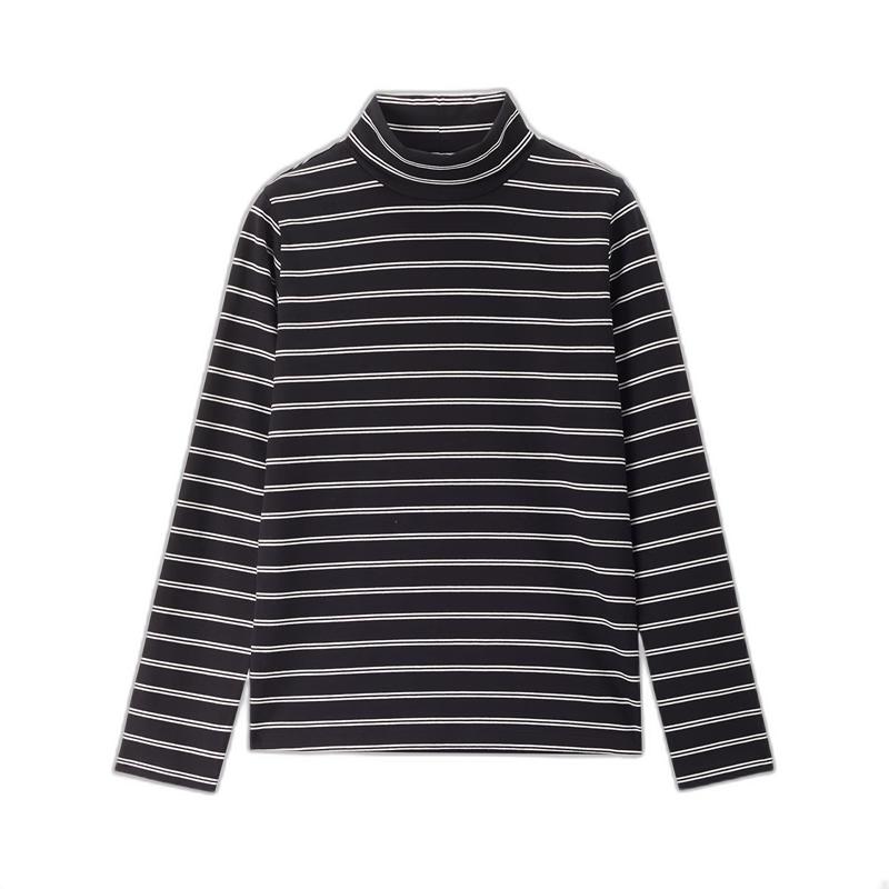 Giordano Women s Striped High-Neck Long-Sleeve T-Shirt M