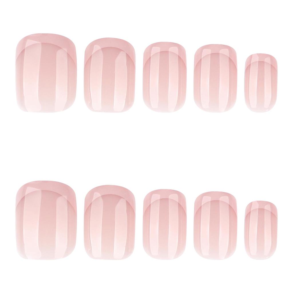 French Rose Pink Short Square Wearable Nail Tips - Hot Selling Fake Nails