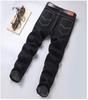 Černé elastické džíny Business Casual pro muže středního a staršího věku