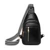 Women's Chest Bag Leather Crossbody Bag Shoulder Bag Girls Solid Color Chest Bag