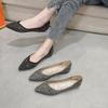 Flat single shoes women's pointed head 2025 new pearl shoes Doudou shoes one pedal shallow grandma shoes 301-1