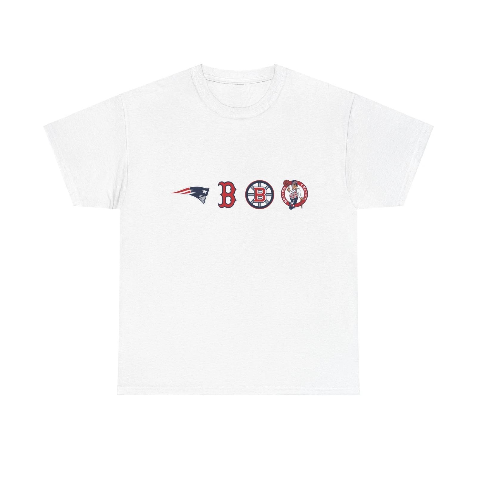 Boston Sports Teams Shirt | Patriots, Red Sox, Bruins, and Celtics Quad-Logo Tee S