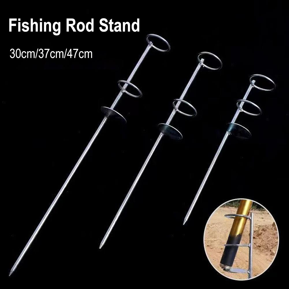 30/40/50cm Portable Fishing Rod Holder Support Stainless Steel Ground Spike Rod Rest Stand Bank Fishing Ground Rod Holder Tackle