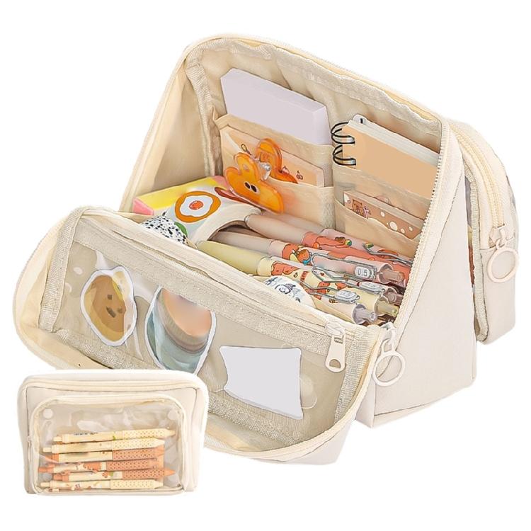 Großes Federmäppchen Mehrschichtige Stifttaschen Abnehmbare Stifte-Organizer Tasche Reise Kosmetiktasche für Schülerinnen Frauen