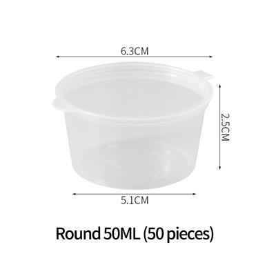 High Quality Sauce Box Disposable Transparent With Lid 50pcs Salad Dressings Seasoning Souffles Container Holder
