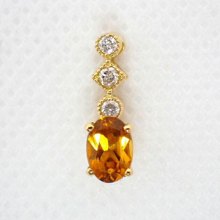 

[Новинка] Подвеска/верхушка из цитрина K18/бриллианта овальной огранки [f1-18]