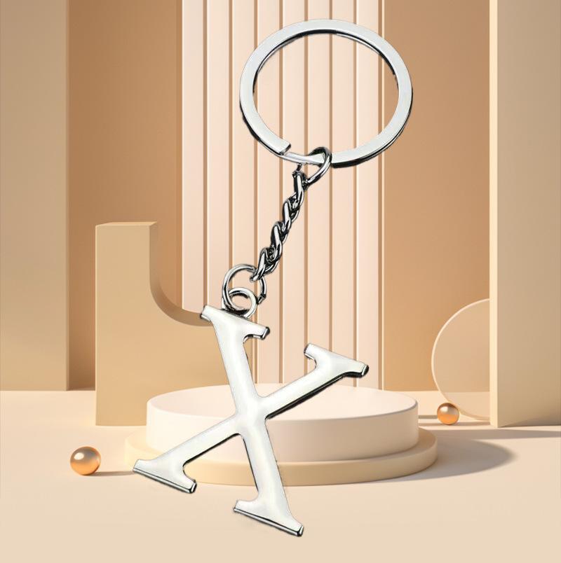 Elegant Zinc Alloy Letter Keychain - Unique Pendant Design for Women's Bags