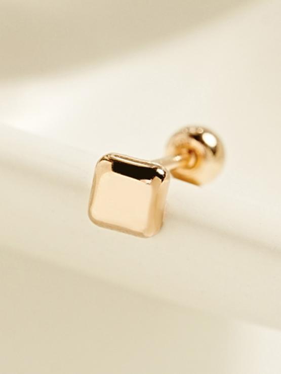 Minimalpiercing 14K Candy Square Piercing Earrings