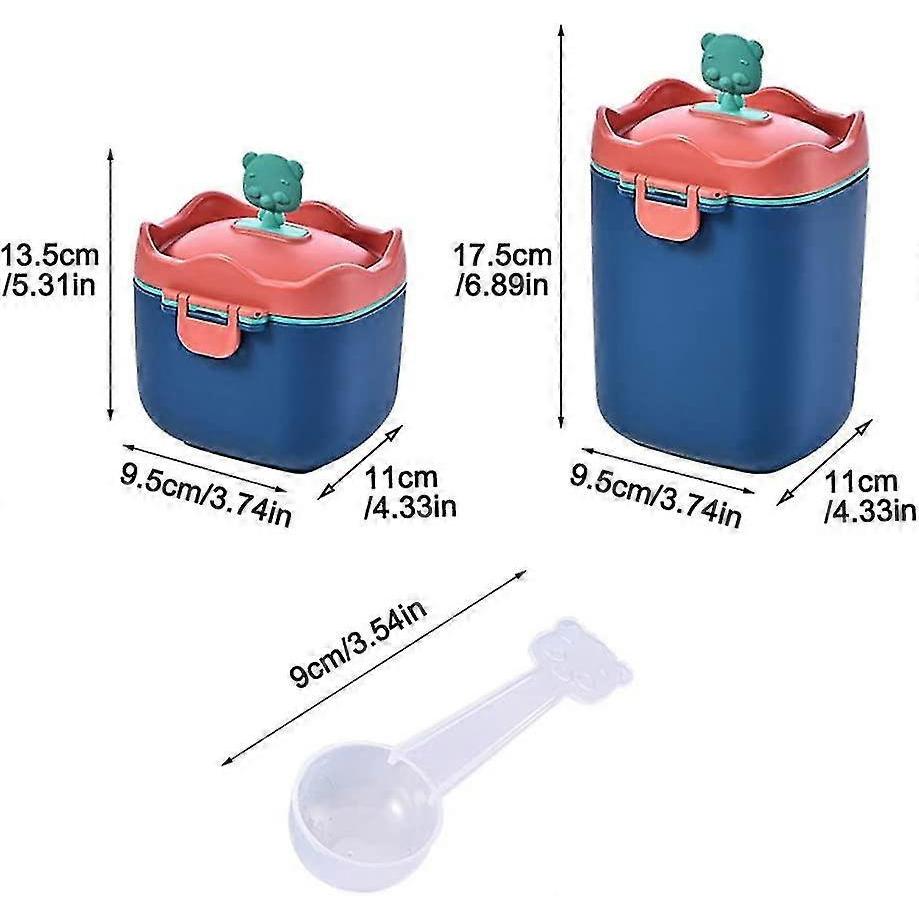 Baby Milk Powder Container With Spoon Portable Milk Powder Storage Container For Travel Outdoordouble Sealing And Strong Lock(1pc-blue,size:s)