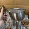 Stainless Steel Mixing Bowl with Strainer 2 In 1 Multifunctional Basin Strainer with Handle for Mixing Batter Egg Cream Washing