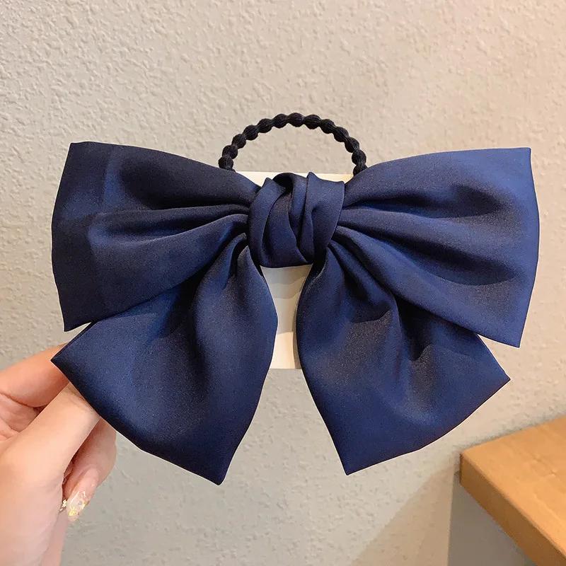 Fashion Korean BowKnot Hair Ties Scrunchies Women Girls Elastic Hair Bands Band Long Ribbon Bow Ponytail Accessories