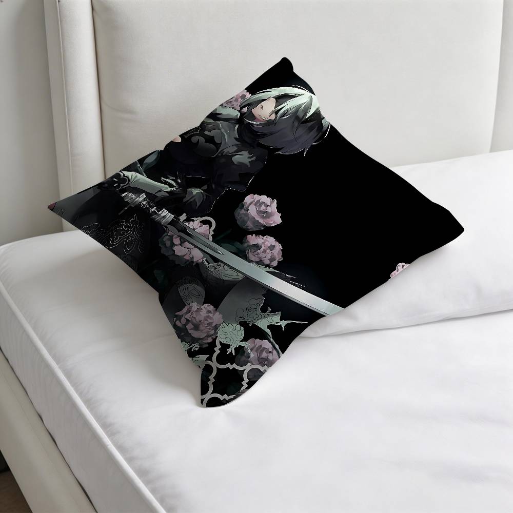 Cool NNieR AAutomata 2B Fashion Square Pillow Case Durable Throw Pillow Cover for Sofa Couch Chair