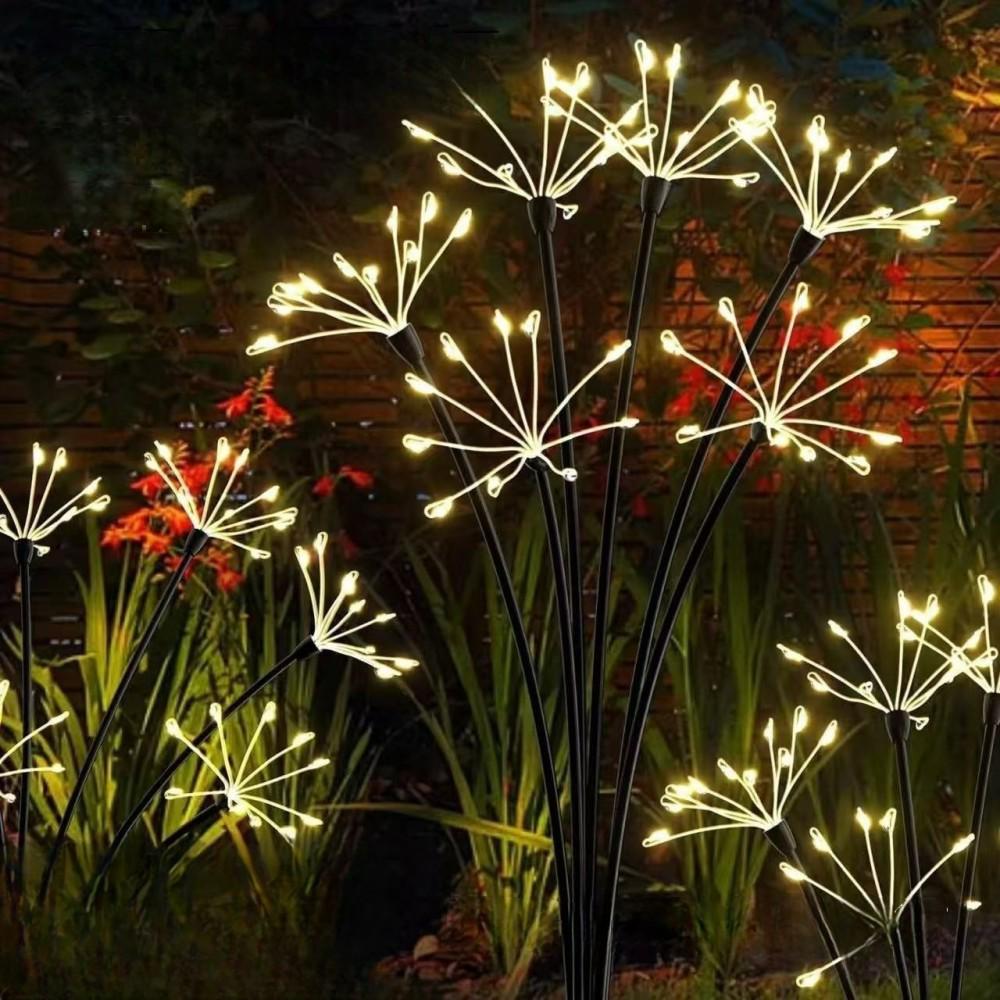 Waterproof Outdoor Solar LED Firework Stake Lights for Garden Decor 60 LED