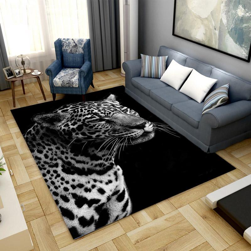 Tiger Leopard Carpet Living Room Bedroom Study Non-slip Carpet Rectangular Carpet Large Carpet Upholstered Carpet