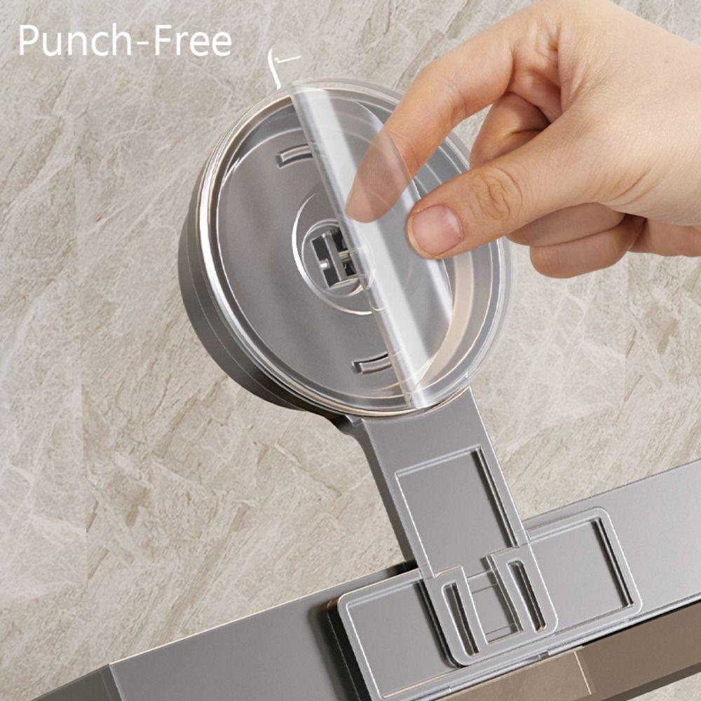 Stable Aluminum Suction Cup Soap Box Wall-mounted Water Receiving Tray Soap Holder Punch-Free Soap Dish Laundry Room