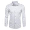 New Men's Minimalist Slim Fit Long Sleeve Shirts Classic Business Solid Color Office Shirt Casual Men's Clothing Tops