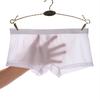 Men Sexy Seamless Underwear Ultra-Thin Transparent Boxer Mesh Panties Shorts