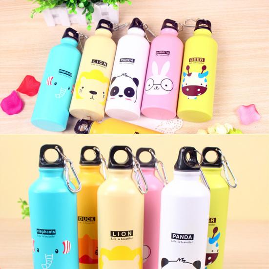 500ml Cartoon Animal Aluminum Portable Outdoor Travel Sport Running Water Bottle