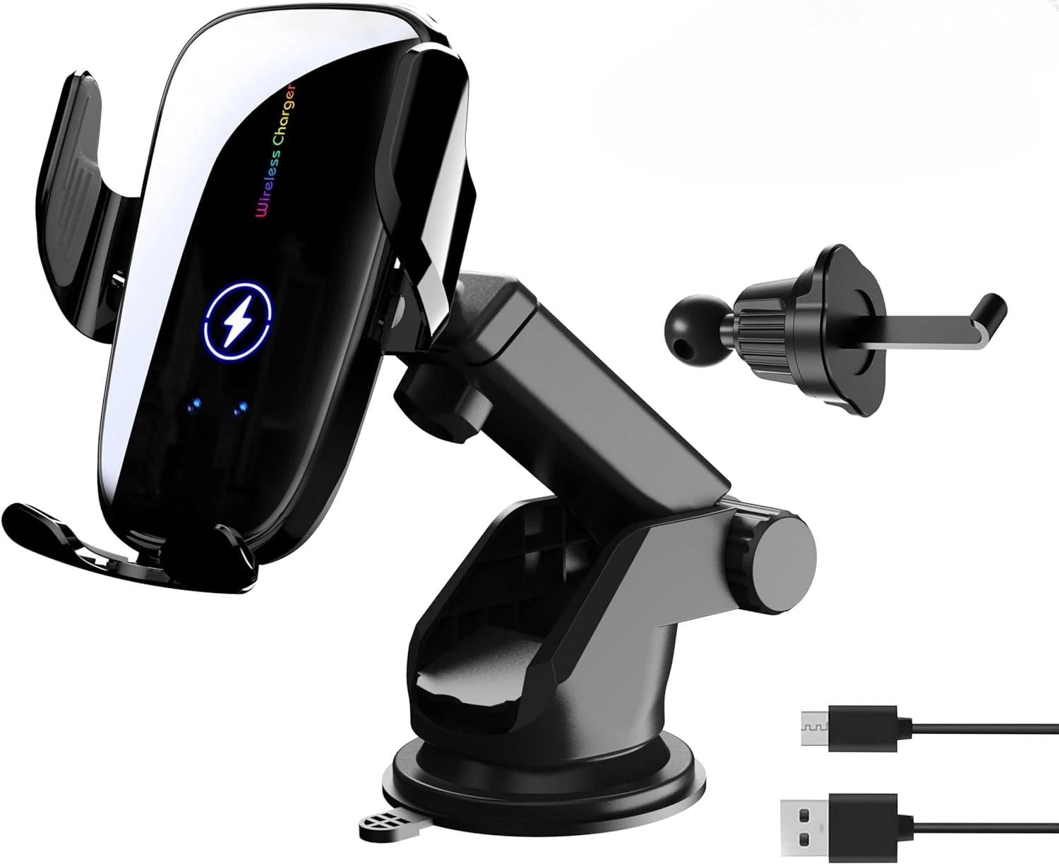 

Беспроводное автомобильное зарядное устройство 4-в-1, крепление на воздуховод, подставки для телефона, быстрая зарядка, автомобильное зарядное устройство для iPhone 15/14/13/12/11, автомобильные аксессуары