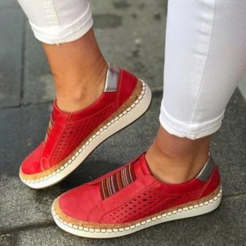 Large Size Women's Shoes Flat Bottom Color Matching Loafers Women's Platform Casual Shoes Sports Style One Pedal Single Shoes Women