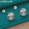 925 Sterling Silver Tie A Knot Stud Earrings For Women Fashion Jewelry