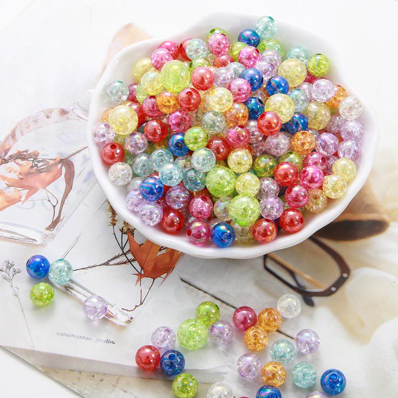 Acrylic AB Crushed Flower Bubble Round Beads for DIY Bracelet Jewelry Making