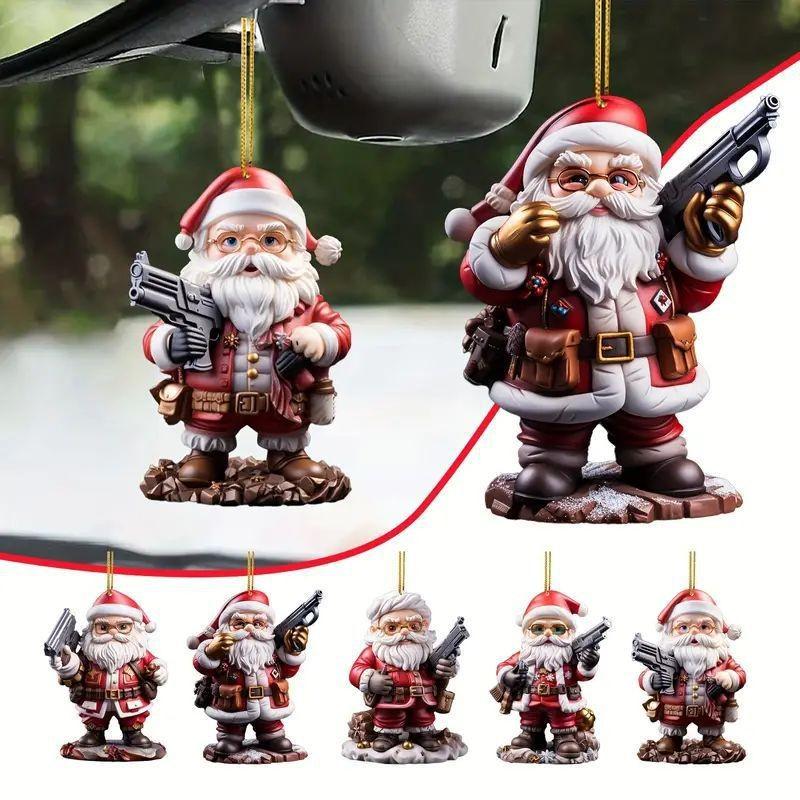 And Bright Fun Santa Claus Handheld Gun Ornament For Merry Christmas Tree Hanging
