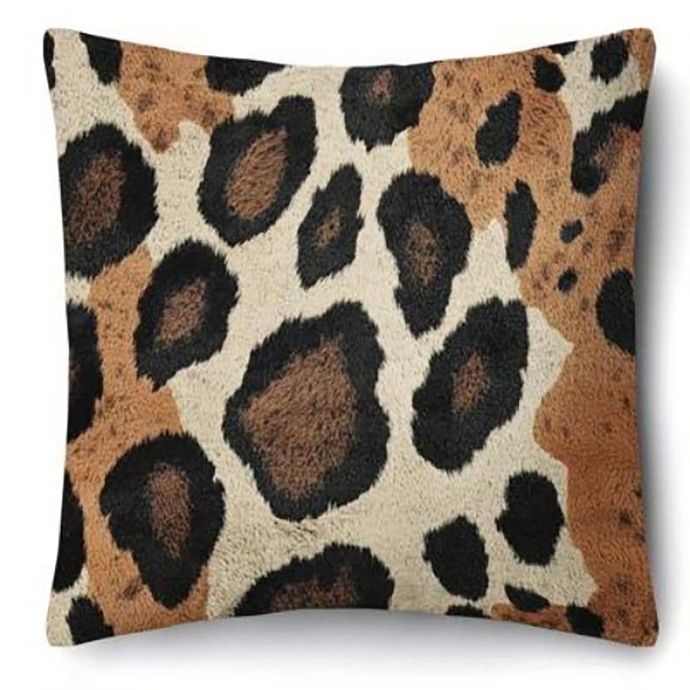 Leopard-Print Decorative Cushion Covers: Stylish and Wild Designs Sofa Cushion Cover Home Room Decoration 2D Flat Printing