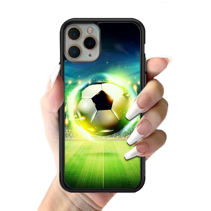 Fotbal Fotbal Pouzdro na telefon Silikonové PC+TPU Pouzdro pro iPhone 11 12 13 Pro Max 8 7 6 Plus X SE XR Tvrdé Fundas