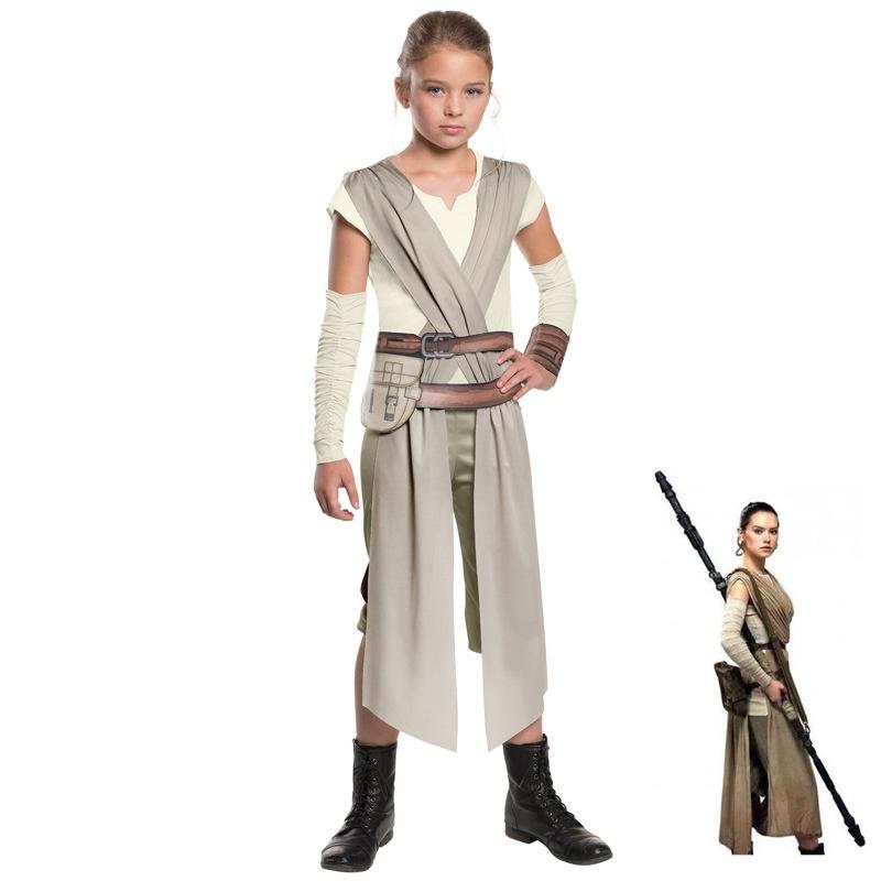 Force The Awakens Rey Cosplay Set With Belt Halloween Kids Costume