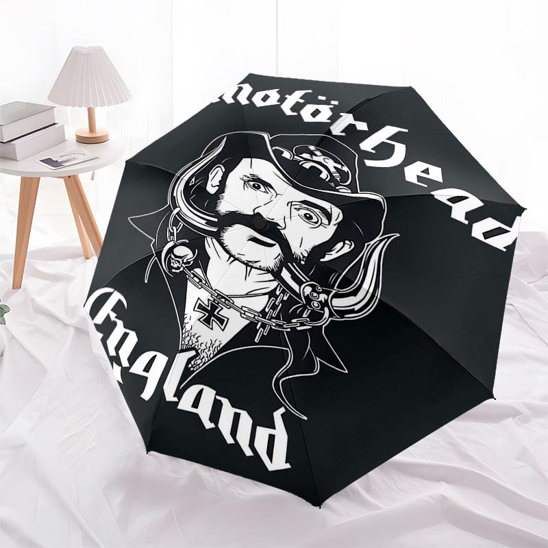 1pc Mot?rhead England Automatic Open, Windproof, Compact Travel Umbrella, Gift for Birthday, Christmas, Business 93074