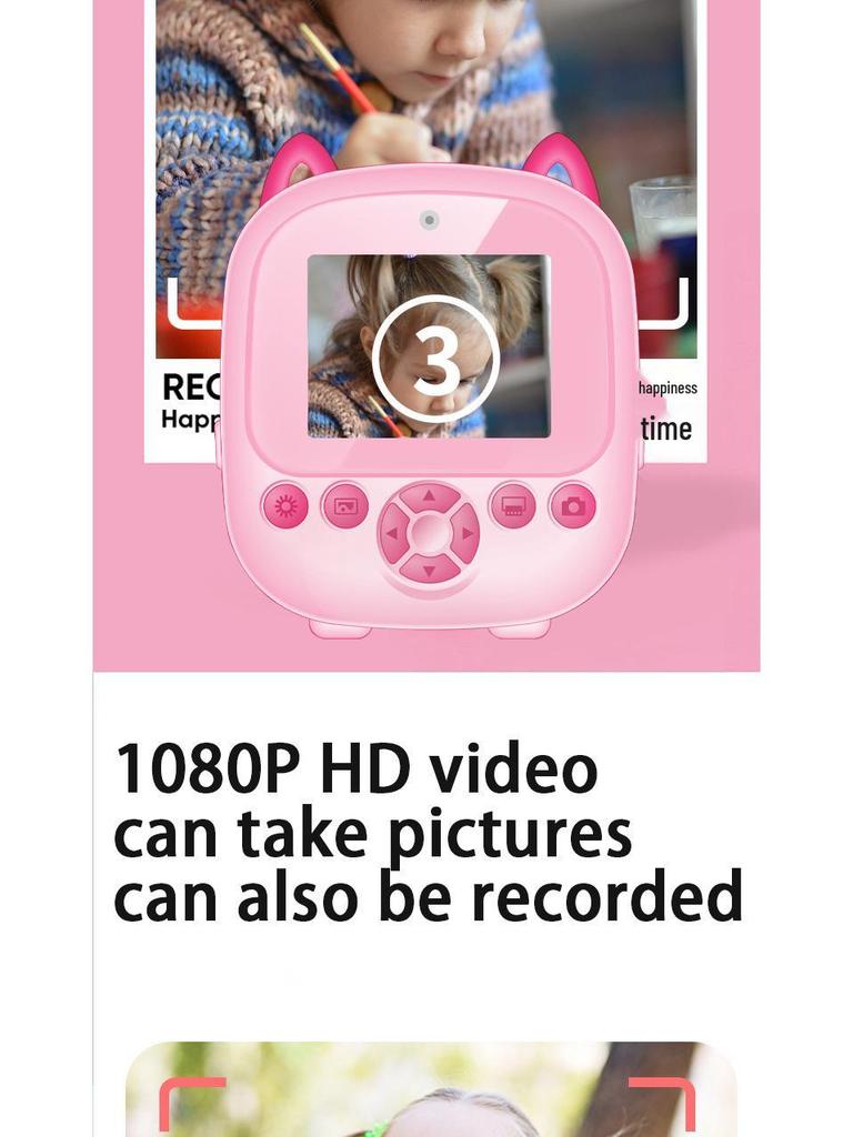 S5 HD Mini Dual Instant Camera for Kids - Thermal Cartoon Printing