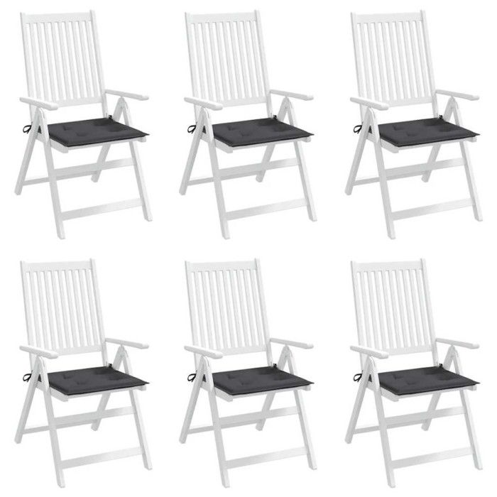 VidaXL Garden Chair Cushions 6 Pcs Anthracite 40x40x3 Cm 314003