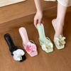 Konggu Youlan! So beautiful green orchid open-toed high heels for women, summer square head sandals for women