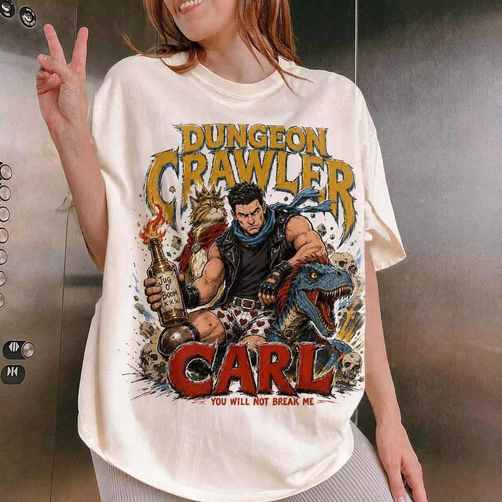 2026 Dungeon Crawler Carl Donut Mongo T-shirt Unisex Hip Hop Streetwear Oversized T-shirt Breathable and Comfortable Clothes